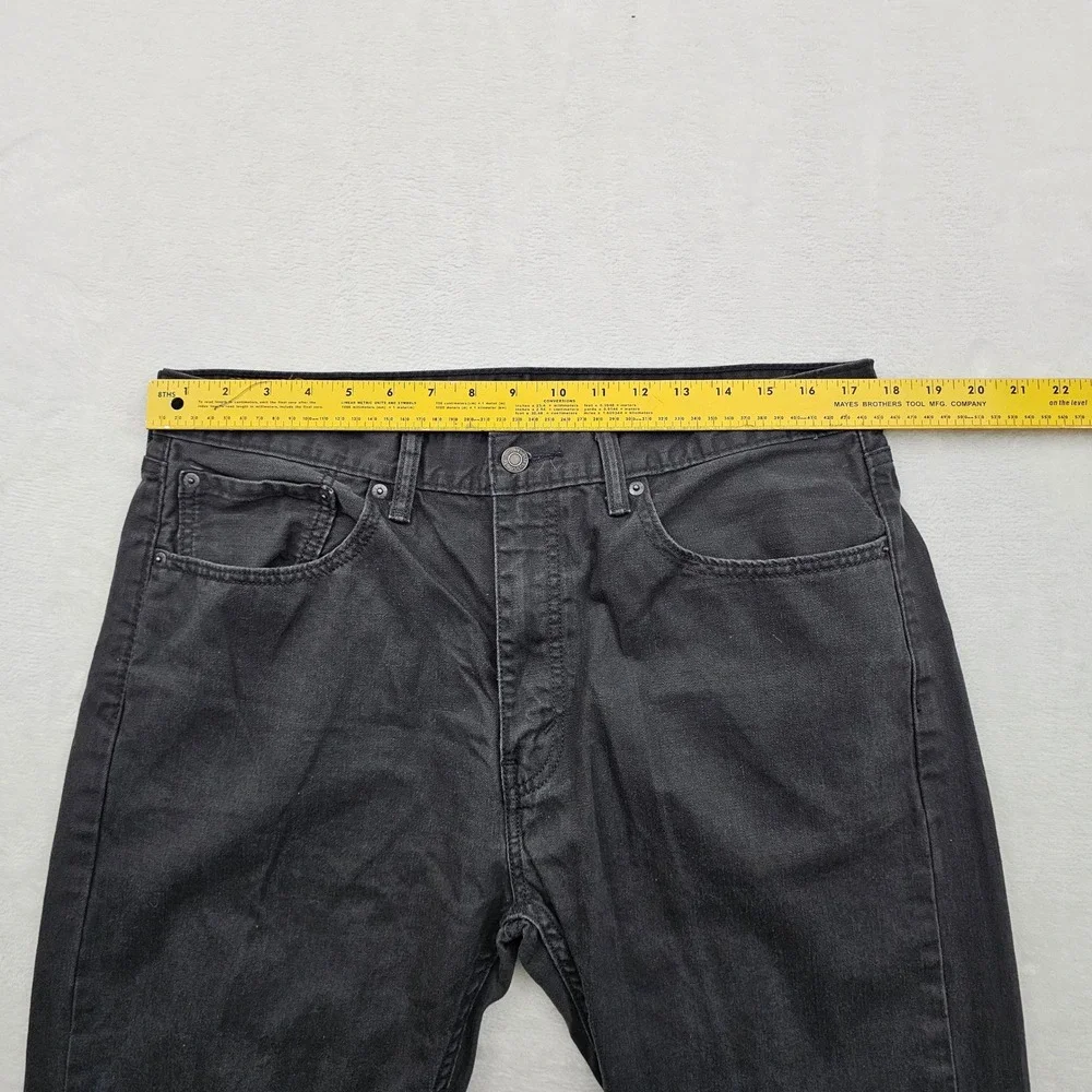 Levi's 505 Jeans Mens 36x32 Black Faded‎ Regular Straight White Tab Denim Skater